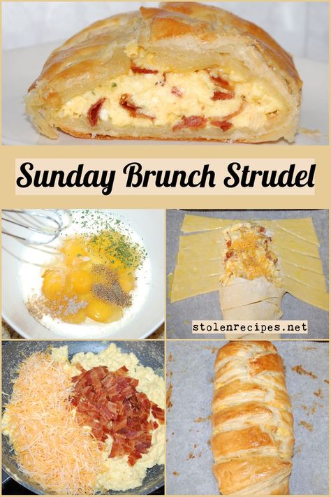 Bacon Egg And Cheese Toaster Strudel, Breakfast Braid Puff Pastry, Puffed Pastry Breakfast Recipes, Bypass Meals, Puff Pastry Bacon, Crescent Dough Sheet, Drink Recipies, Egg Pie, Cheese Puff Pastry