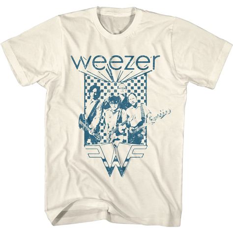 Weezer T Shirt, Weezer Blue, Weezer, Blue Checkered, Band Shirt, Cool Graphic Tees, Unique Shirt, Band Shirts, Soft Shorts