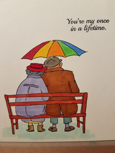 021318 - Artist Impression - Old Couple/Bench Old Couple Cartoon, Old Couple Drawing, Old Couple Art, Painting For Husband, Couple On Bench, Old Couple In Love, Vieux Couples, Couple Funny, Love My Husband Quotes