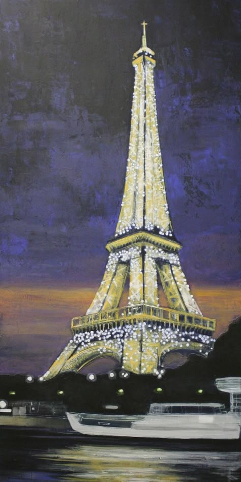 Painting Paris, City Acrylic Painting, Paris Aesthetic Painting, Paris Paintings, Paris Drawings, Paris Painting Acrylic, Painting Paris Easy, Paris Painting Easy, Paris Artwork Paintings