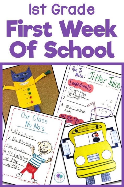 Lost And Found Classroom Ideas, First Day Jitters Activities 1st, First Day Jitters Activities, First Grade Jitters, First Week Of School Activities, First Grade Crafts, Activities For First Grade, School Bus Safety, First Week Activities