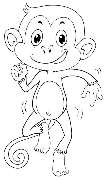 Free vector animal outline for monkey da... | Free Vector #Freepik #freevector #animal-coloring #animal-outline #animal-drawings #animal-art Cartoon Chameleon, Dancing Drawing, Monkey Coloring Pages, Monkey Dance, Cartoon Bubbles, Animal Outline, Pop Art Coloring Pages, Manga Coloring Book, Love Coloring Pages