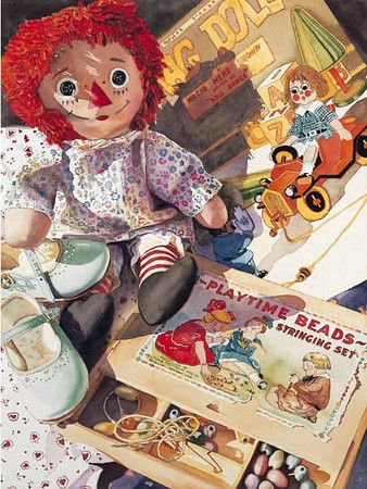 Plushie Art, Birthday 30, Tiger Cubs, Childhood Art, Transparent Watercolor, Raggedy Ann And Andy, Doll Painting, Raggedy Ann, Ap Art