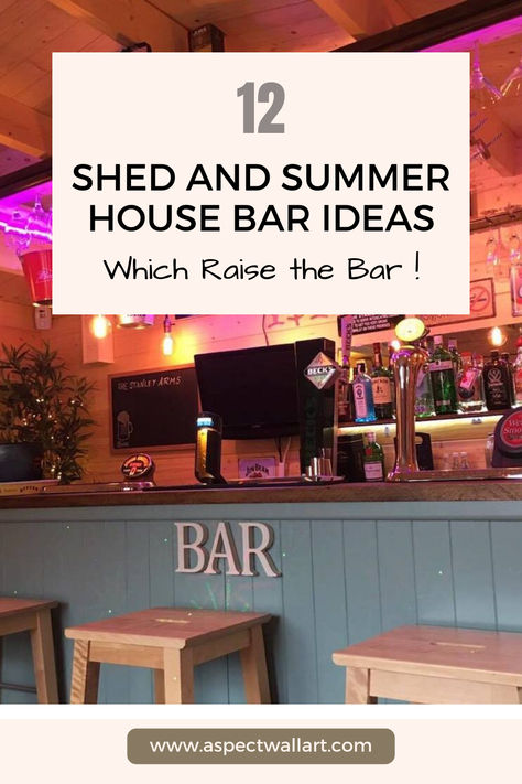 12 Shed and Summer House Bar Ideas Which Raise the Bar ! Summerhouse Interiors Ideas Bar, Shed Bar Interior Ideas, Garden Room Bars, Bar In Shed Ideas, Bar Shed Interior Ideas, Garden Bar Interior Ideas, Shed Turned Into Bar, Bar In Shed, Garden Room Bar Ideas