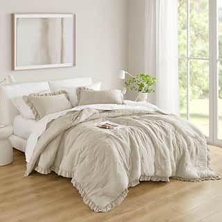 Bed Bath & Beyond | The Best Deals Online: Furniture, Bedding, Rugs, Kitchen Essentials & More Comforter Sets Neutral, Bedding Full, Ruffle Comforter, Fluffy Comforter, Boho Comforters, Solid Bed, Top Of Bed, Quilted Top, Bed Comforter Sets