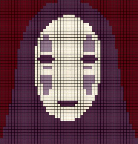 Alpha pattern #148310 | BraceletBook No Face Alpha Pattern, Alpha Patterns Studio Ghibli, Studio Ghibli Alpha Pattern, Ghibli Sweater, Ghibli Pixel Art, Studio Ghibli Anime, Crochet Grid, Ghibli Anime, Crochet Graphs