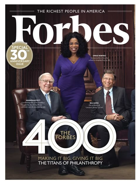 0917_forbes-400-cover-oprah-buffett-gates-philanthropy_768x1014 Forbes Cover, Oprah Magazine, Forbes Magazine, Leadership Qualities, Business Magazine, Warren Buffett, Big Things, Young Black, Bill Gates