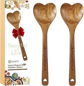 Wooden Heart Spoons - Heart Shaped Wooden Spoon Kitchenware for Cooking with Love, Unique Mother's Day Gifts for Cooks Hostesses Mom Grandma Wife Weddings House Warming Kitchen Accessories (2 PCS) Love Spoons, Celtic Traditions, Wooden Kitchen Utensils, Unique Mothers Day Gifts, Wooden Heart, Gifts For Cooks, Wooden Spoon, Mom And Grandma, Wooden Spoons