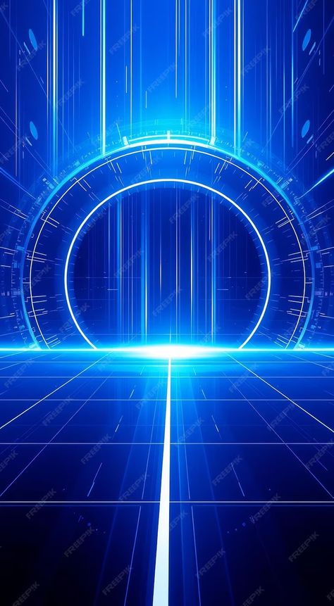 Abstract blue futuristic digital background with a glowing portal | Premium AI-generated image Blue Futuristic, Countdown Ideas, Logo Dental, Blue Bg, Ram Navami, Futuristic Background, Bjorn Borg, Poster Music, City Background