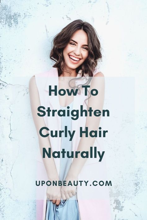 If you're looking for ways to straighten your curly hair naturally and without heat, then you've come to the right place. I've detailed how you can tame your beautiful mane the right way, that is, without damage! Curly To Straight Hair Natural, How To Straighten Short Curly Hair, From Curly To Straight Hair, Straighten Curly Hair Without Heat, How To Straighten Curly Hair Without Heat, Best Way To Straighten Curly Hair, Curly Hair Straightening Tips, How To Straighten Your Hair Without Heat, How To Straighten Hair Without Heat