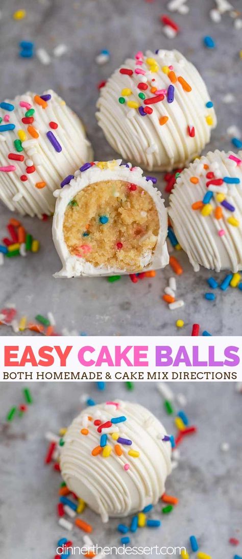 Fingertips Cake Pops, Yellow Cake Mix Cake Pops, Cake Balls With Frosting, Yellow Cake Cake Pops, Cake Pops With Frosting Coating, Extra Cake Ideas, Cake Pop Frosting Coating, Cake Pops With Frosting, Baby Sprinkle Desserts