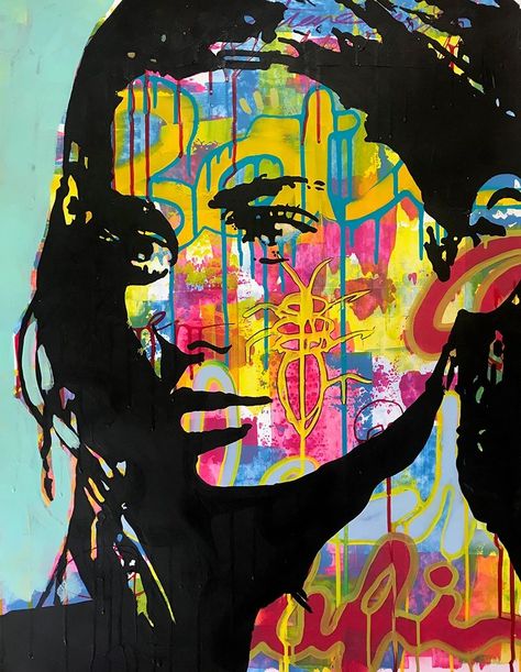 #woman #art #deanrussoart #originalpainting www.deanrusso.art Gcse Fragments, Fragments Art, Colorful Portrait Photography, Dean Russo Art, Kahlo Paintings, Fox Painting, Dorm Art, Dream Painting, Street Painting