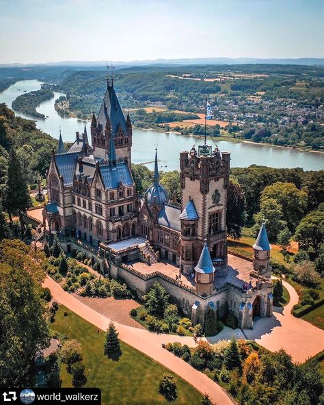 Castles and Palaces on Instagram: “Drachenburg Castle is the largest in North-Rhine Westphalia, Germany. It was built in the 19th century by an extravagant banker granted a…” Drachenburg Castle, Bonn Germany, Milan Cathedral, Angkor Wat Temple, Gothic Castle, Germany Castles, North Rhine Westphalia, Back Ground, Chateau France