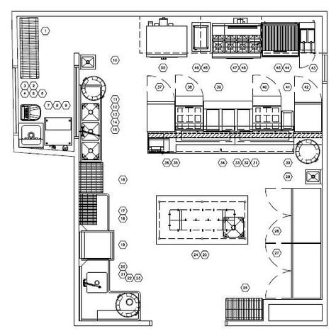 Here we begin our look at space allocation for restaurant kitchen layout and hotel kitchen design requirements. Hotel Kitchen Design Restaurants, Office Kitchen Layout, Restaurant Ergonomics, Hotel Kitchen Plan, Hotel Kitchen Layout, Kitchen Floor Plans Layout, Restaurant Kitchen Design Layout, Restaurant Kitchen Plan, Restaurant Kitchen Floor Plan