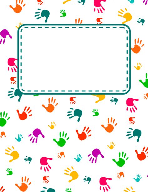 Free printable handprint binder cover template. Download the cover in JPG or PDF format at http://bindercovers.net/download/handprint-binder-cover/ Teacher Binder Cover, Preschool Portfolio, Binder Covers Free, Student Binder Covers, School Binder Covers, Binder Labels, Binder Cover Templates, Binder Covers Printable, Student Binders