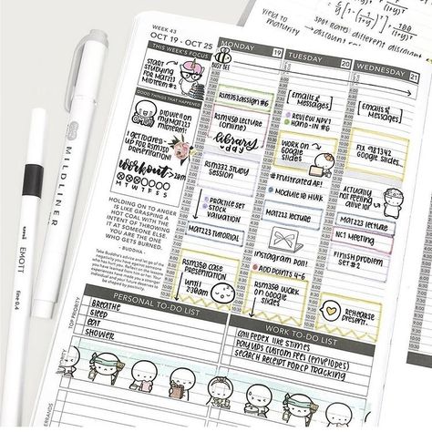 Passion Planner Weekly Spread, Passion Planner Inspiration, Idea To Draw, Planner Spread Inspiration, Filofax Personal, Hobonichi Planner, Bullet Journal Notebook, Routine Planner, Passion Planner