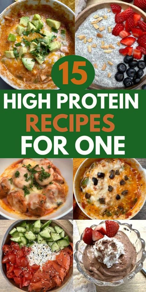 Easy High Protein Meals For One, Hi Protein Recipes, High Protein Savoury Breakfast, High Protein Dinner Ideas Easy, High Protein Dinner For One, Protein Lunches For Teens, High Protein Meals For One Person, Small High Protein Meals, High Protein No Carb Meals