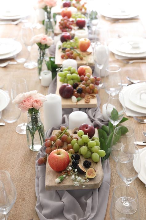 An Edible Tablescape for Rosh Hashanah – SIMPLY BEAUTIFUL EATING Roshashana Table Decor, Food Tablescapes Ideas, Rosh Hashana Table Decor, Fall Fruit Centerpieces Wedding, Rosh Hashanah Charcuterie Board, Rosh Hashanah Tablescapes, Sukkot Decorations Ideas, Rosh Hashanah Table Setting Ideas, Rosh Hashanah Decor