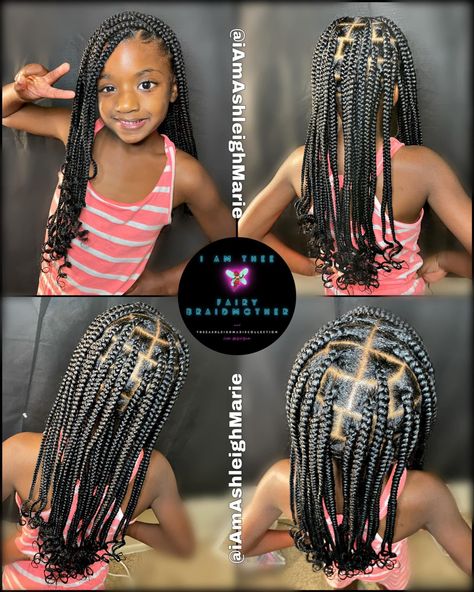 Braids On Little Black Girls, Girls Knotless Box Braids Kids, Toddler Box Braids For Kids, Single Braids For Kids, Kids Box Braids Styles Children, Kid Box Braids, Box Braids On Kids, Kids Box Braids Styles, Box Braids Hairstyles For Kids