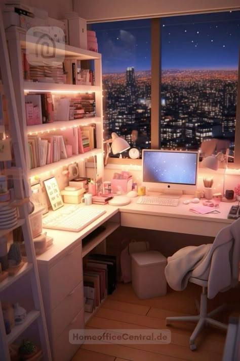 Study Room Corner Desk, Corner Office Aesthetic, Study Spaces Ideas, Cute Corner Desk Setup, Working Corner In Bedroom, Cute Desk Set Up Aesthetic, Corner Desk Inspo Aesthetic, Cute Corner Desk Ideas, Comfortable Study Space