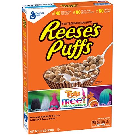 Reeses Peanut Butter Puffs Cereal 13Ounce Boxes Pack of 4 >>> Find out more about the great product at the image link. Note: It's an affiliate link to Amazon. Kids Cereal, Corn Puffs, Reese's Puffs, Whole Grain Cereals, Cold Cereal, Crunch Cereal, Granola Cereal, General Mills, Reeses Peanut Butter