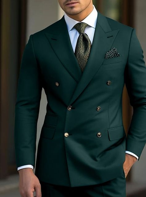 Green Suit Men, Costume Vert, Green Suit, En Pointe, Wedding Suits Men, Wedding Men, Mens Suits, Green, Art