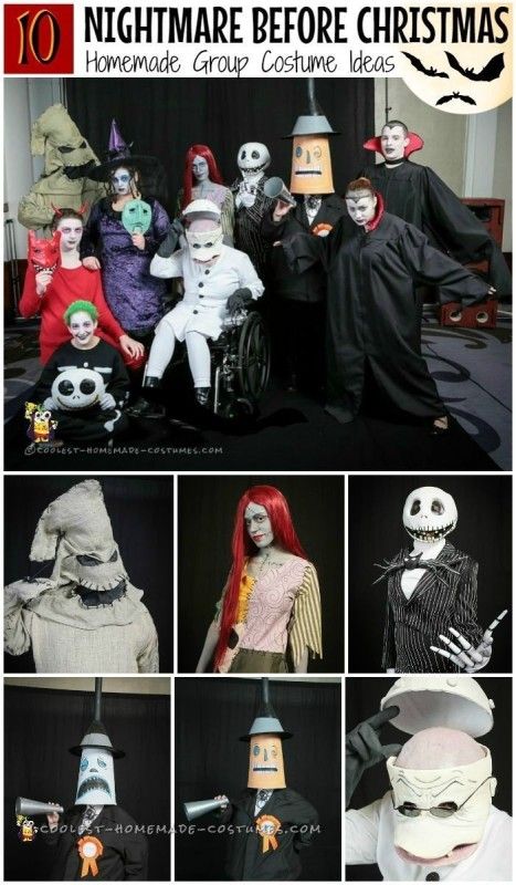 Awesome Nightmare Before Christmas Group Costume Christmas Group Costumes, Nightmare Before Christmas Family Costume, Mua Life, Christmas Costumes Diy, Work Costumes, Group Costume Ideas, Nightmare Before Christmas Costume, Nightmare Before Christmas Movie, Halloween Costumes For Work