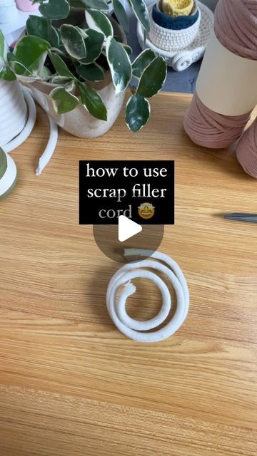 MaCREme | Fiber Artist | Macrame Tutorials on Instagram: "Don’t throw away your scrap filler cord! Make a coaster with it 🤩   Comment FILLER for the link for the materials used!   #Basketcoiling #basketweaving #basketweave #coiledbasket #coilbasket #coiledtray #basketry #basketryart #basketmaking #basketmaker #makers #makersgonnamake #makersmovement #makersofinstagram #macramé #macramecommunity #coaster #coiledcoaster #diycrafts #yarnaddict" Scrap Macrame Cord Projects, Macrame Scraps, Macrame Tutorials, Rope Projects, Coiled Rope, Coiled Baskets, Fiber Artist, Rope Crafts, Diy Coasters