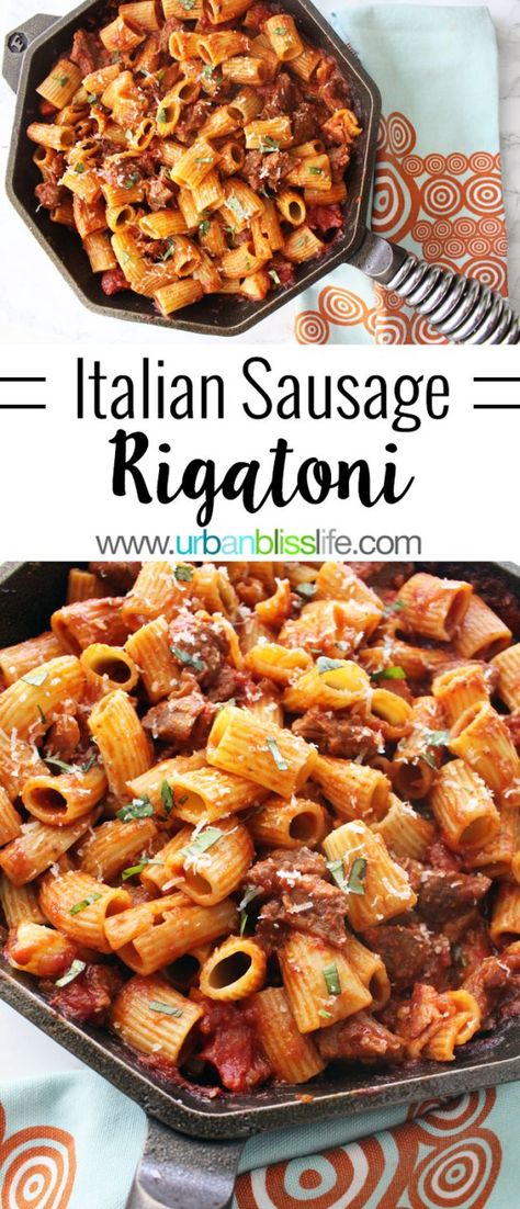 Sausage Rigatoni, Family Dinner Recipe, Makanan Italia, Resep Pasta, Italian Sausage Pasta, Italian Sausage Recipes, Diner Recept, Pasta Carbonara, Sausage Pasta