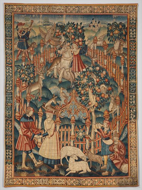 Hunting with a Hawk (from the Hunting Parks Tapestries) | South Netherlandish | The Metropolitan Museum of Art Textile Tapestry, Medieval Tapestry, Medieval Manuscript, Tapestry Art, Medieval Clothing, Antique Textiles, Moyen Age, Medieval Art, Middle Ages