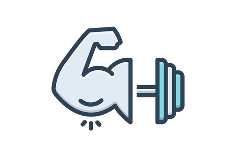 Icon for might, strength, vigor, efficacy, potency, muscle,  bicep, training, physical Strength Logo, Muscle Logo, Strength Icon, Biceps Workout, Line Icon, Peace Gesture, Okay Gesture, Gaming Logos, Healing