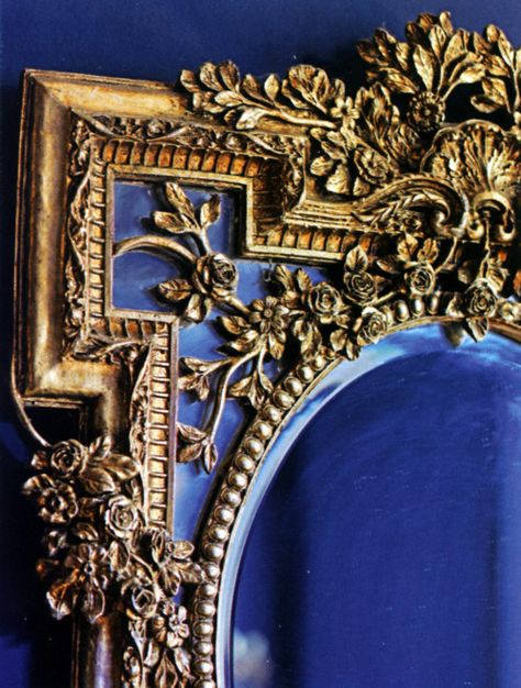 So pretty Ravenclaw Aesthetic, Gilded Mirror, Royal Blue And Gold, Gold Aesthetic, Beautiful Mirrors, Blue Mirrors, Colour Board, The Frame, Navy Gold