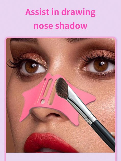 Pink  Collar  Silicone  Eye Makeup Stencils & Stamps Embellished   Beauty Tools Eyeliner Stencils, Eye Makeup Stencil, Makeup Stencils, Nose Contour, Eyeliner Stencil, Lip Line, Lash Tools, Brow Lash, Rose Bonbon