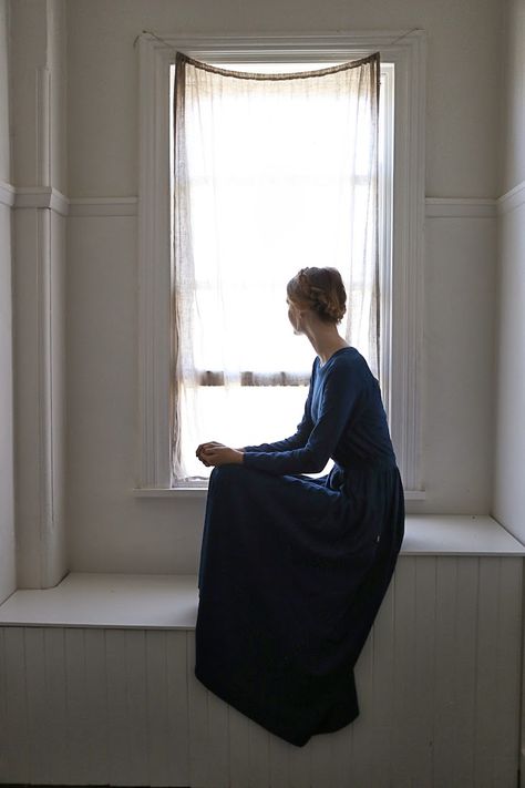 fabrik : an autumn/winter giveaway - Practising Simplicity Looking Out The Window, 인물 사진, Just Girly Things, Looks Style, Yin Yang, The Window, Blue Dress, Photo Inspiration, Character Inspiration