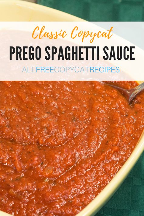 Meal With Meatballs, Prego Spaghetti Sauce Recipe, Prego Sauce Recipe, Canning Pasta Sauce, Mushroom Spaghetti Sauce, Easy Dressing Recipe, Beef Spaghetti, Prego Sauce, Clone Recipe