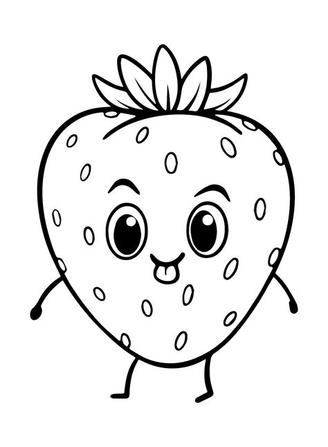 Strawberry Coloring Pages Free Printable, Strawberry Coloring Pages, Strawberry Drawing, Monster Truck Coloring Pages, Strawberry Color, Fruit Coloring Pages, Farm Animal Coloring Pages, Truck Coloring Pages, Cars Coloring Pages