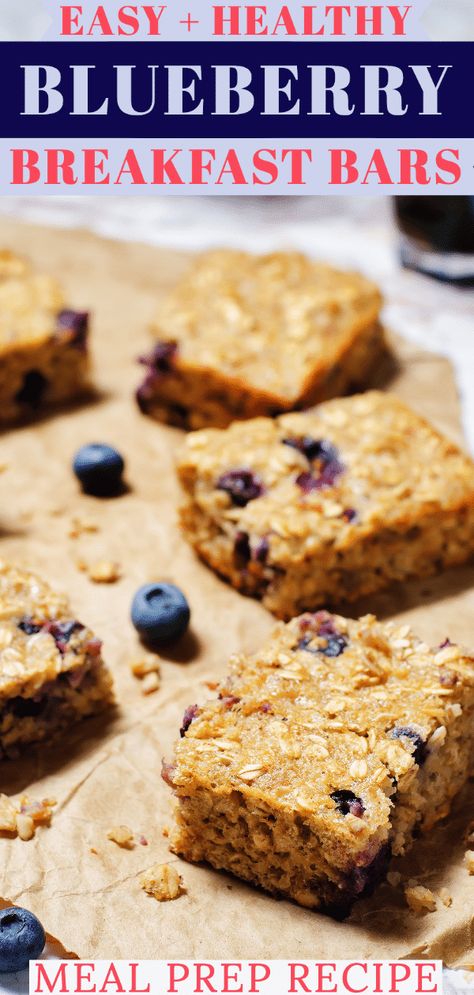 Blueberry Oatmeal Breakfast Bars, Blueberry Breakfast Bars, Gluten Free Breakfast Bars, Breakfast Bars Healthy, Breakfast Bars Recipe, Oatmeal Breakfast Bars, Pumpkin Breakfast, Muffins Healthy, Freezable Meals