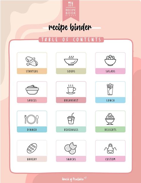 Recipes Template Design, Recipe Notebook Ideas Book Covers, Recipe Book Categories List, Recipe Digital Planner, Diy Recipe Book Ideas Templates, Recipe List Template, Ipad Recipe Book, Pdf Recipe Template Free, Goodnotes Cookbook Template