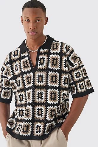 🔥 Fresh 'Fits Selling Fast Crochet Shirt Pattern, Pola Rok, Mode Adidas, Crochet Men, Gilet Crochet, Shirt Blouses Women's, Crochet Fashion Patterns, Knit Polo, Plus Size Hoodies