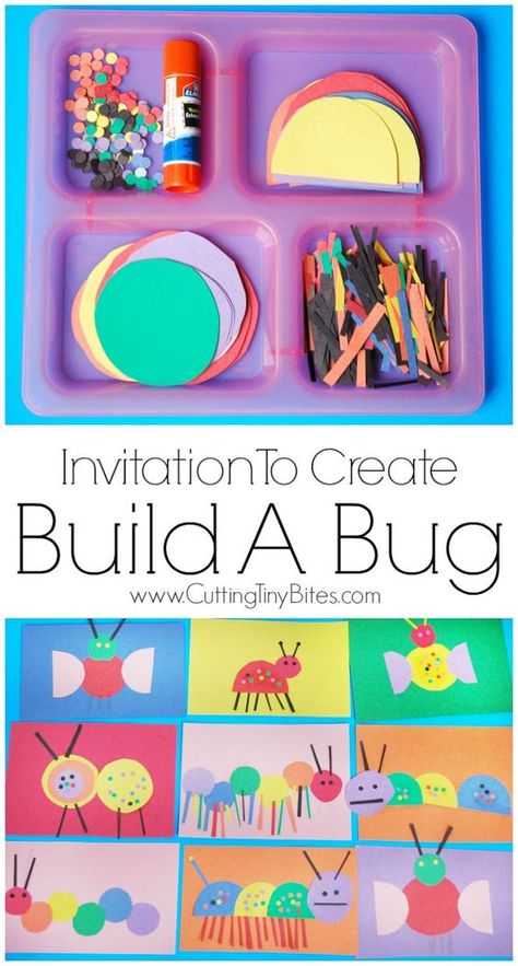 Build a Bug Craft Build A Bug, Aktiviti Prasekolah, Invitation To Create, Kraftangan Prasekolah, Insects Preschool, Fine Motor Development, Bugs Preschool, Kraf Kertas, Paper Craft For Kids