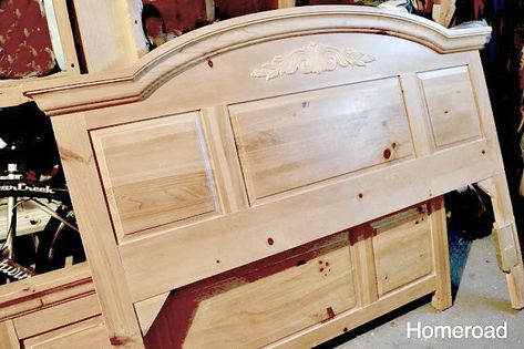 Fontana Furniture Makeover, Painted Headboard Ideas, Chalk Painted Bed, Antique Bedroom Ideas Vintage, Broyhill Fontana, Broyhill Bedroom Furniture, Chalk Paint Bed, Chalk Paint Bedroom Furniture, Painted Bed Frames