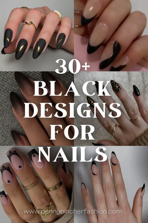 Are you ready to take your nail game to the next level? From classic black and gold combos to trendy ombre looks, edgy matte black styles, elegant French tips, and even some spooky Halloween designs, there's something for everyone in this lineup. Get ready to transform your nails into a fashionable statement and make heads turn with these stylish black nail designs.