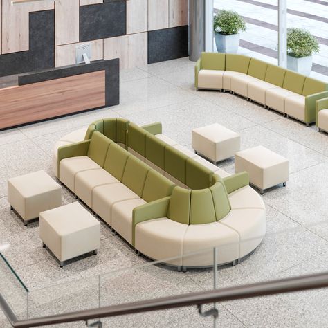 Forma is a modular upholstered seating line that is designed with attractive features and engineered to be highly durable. Modular Seating Lobby, Waiting Area Bench Seating, Modern Office Waiting Area Design, Hospital Waiting Area Design, Hospital Lounge, Office Lounge Seating, Lobby Seating Area, Waiting Area Seating, Waiting Area Design