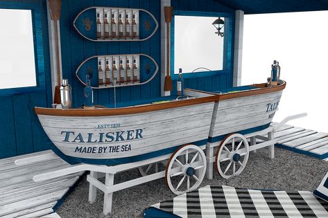 DIAGEO TALISKER :: Behance Fishing Booth, Boat Bar, Food Kiosk, Food Cart Design, Kiosk Design, Stage Backdrop, Stall Designs, Counter Design, Food Stands