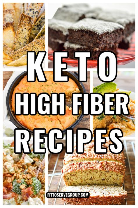 This collection of keto high-fiber recipes includes delicious options that are low in carbs and high in fiber. It's a tasty way to give you the added fiber you need while doing keto without going over your keto macros. low carb high fiber recipes| high fiber low carb recipes Fiber Rich Foods Keto Friendly, Keto High Fiber Foods, High Fiber Keto Meals, Keto Fiber Recipes, Low Carb High Fiber Diet, High Fibre Low Carb Foods, High Fibre Low Carb Recipes, Keto High Fiber Recipes, High Fiber Low Carb Meal Plan