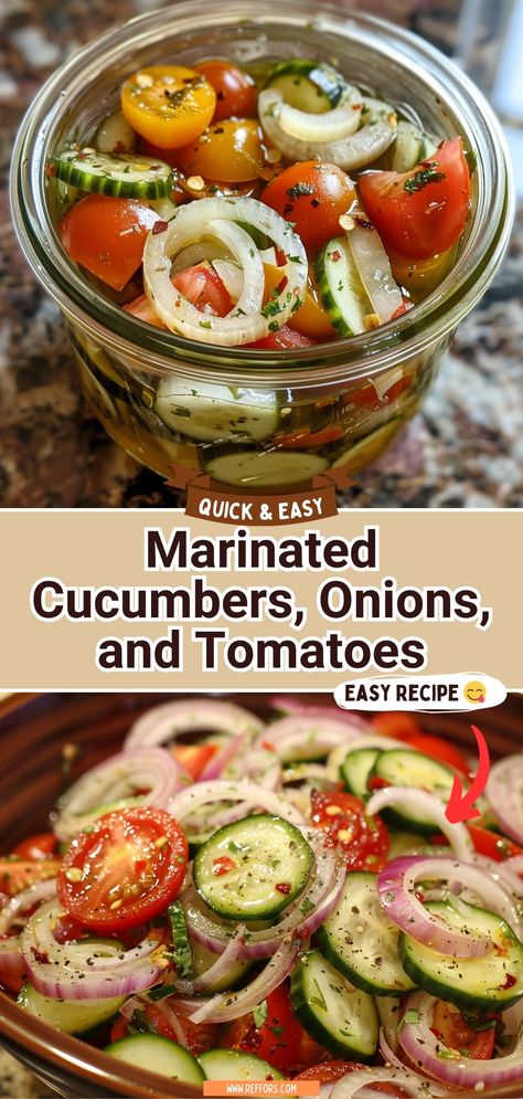 Marinated Cucumbers Red Onions And Tomatoes, Pickled Cherry Tomatoes Red Onion Cucumber, German Cucumber Tomato Salad, Lunch Food For A Crowd, Cucumber Onion Tomato Salad Italian Dressing, Tomatoes Cucumbers And Onion Salad, Pickled Tomatoes And Cucumbers, Tomato Cucumber Salsa, Cucumbers And Tomatoes Salad