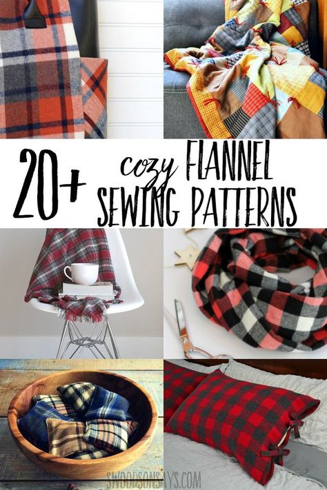 Cuddle up and get cozy with a fun flannel sewing project! Over 20 flannel sewing patterns for kids and adults, including ideas for how to use up flannel fabric scraps. #sewing #flannel #winter Uses For Flannel Fabric, Sewing Projects With Flannel Fabric, Flannel Material Projects, Things To Make Out Of Flannel Fabric, Ideas For Flannel Fabric, Diy Fleece Projects Christmas Gifts, Flannel Hats Diy, Crafts With Flannel Fabric, What To Make With Fleece Fabric