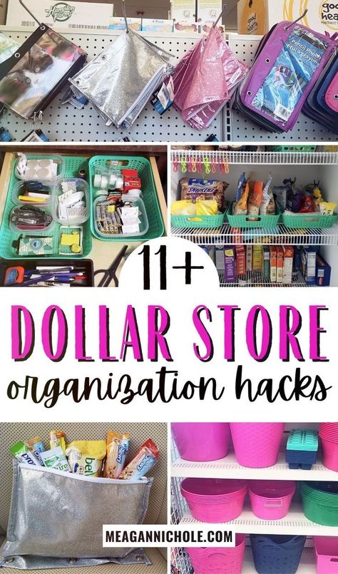 Dollar Store Organization Hacks, Dollar Tree Storage, Dollar Store Organization, Dollar Tree Organization, Cheap Organization, Dollar Store Diy Organization, Dollar Tree Hacks, Store Hacks, Dollar Store Hacks