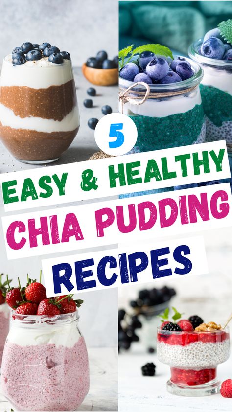 How to make chia pudding for the perfect breakfast or a healthy snack? We are sharing 5 easy and healthy Chia pudding recipes // healthy breakfast //high protein breakfast // meal prep // chia pudding. Pudding Recipes Healthy, Healthy Breakfast High Protein, Protein Breakfast Meal Prep, High Protein Breakfast Meal Prep, Breakfast High Protein, Easy Chia Pudding, Healthy Chia Pudding, Chia Pudding Recipes Healthy, Recipes Healthy Breakfast