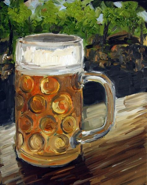 Beer Painting, Munich Oktoberfest, Number Five, Beer Art, Beer Theme, Couple Painting, 12 October, Garden Painting, Paint And Sip